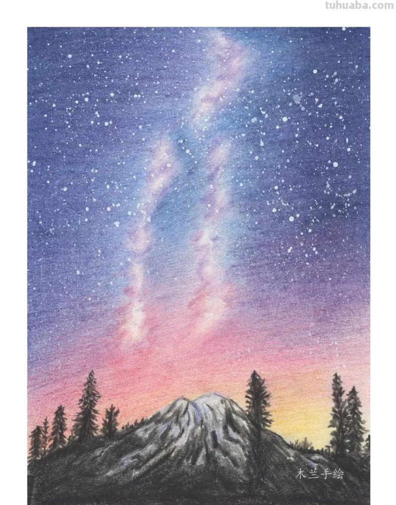 12幅唯美彩铅风景:有星空、有花海、有极光 12幅唯美彩铅风景:有星空、有花海、有极光