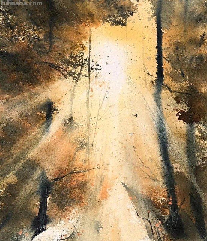 仙气十足的风景水彩画作品