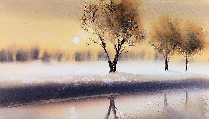 仙气十足的风景水彩画作品