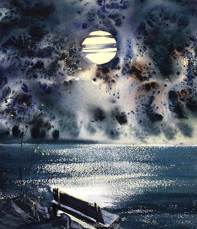 仙气十足的风景水彩画作品