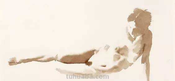 酣畅淋漓 - 写意水彩人体写生画作