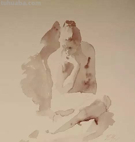 酣畅淋漓 - 写意水彩人体写生画作