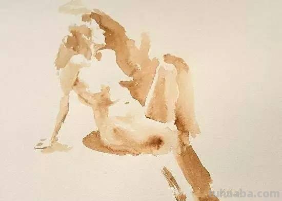 酣畅淋漓 - 写意水彩人体写生画作