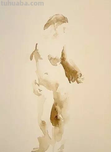 酣畅淋漓 - 写意水彩人体写生画作