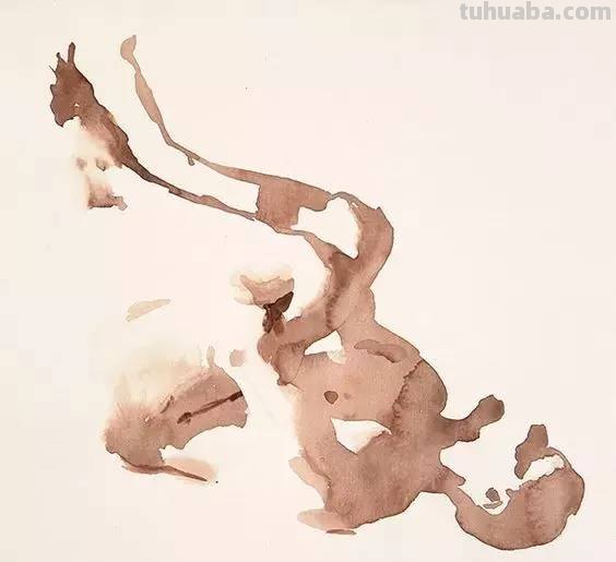 酣畅淋漓 - 写意水彩人体写生画作