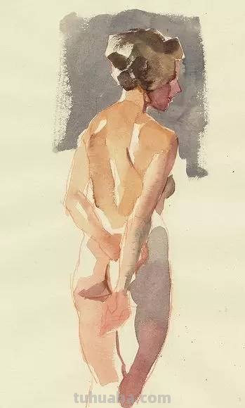 酣畅淋漓 - 写意水彩人体写生画作