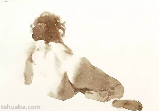 酣畅淋漓 - 写意水彩人体写生画作