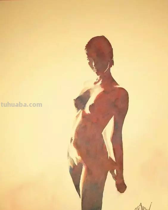 酣畅淋漓 - 写意水彩人体写生画作