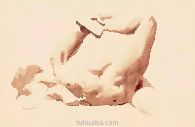 酣畅淋漓 - 写意水彩人体写生画作