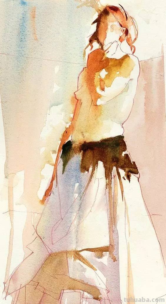 酣畅淋漓 - 写意水彩人体写生画作
