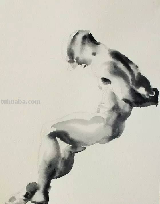 酣畅淋漓 - 写意水彩人体写生画作