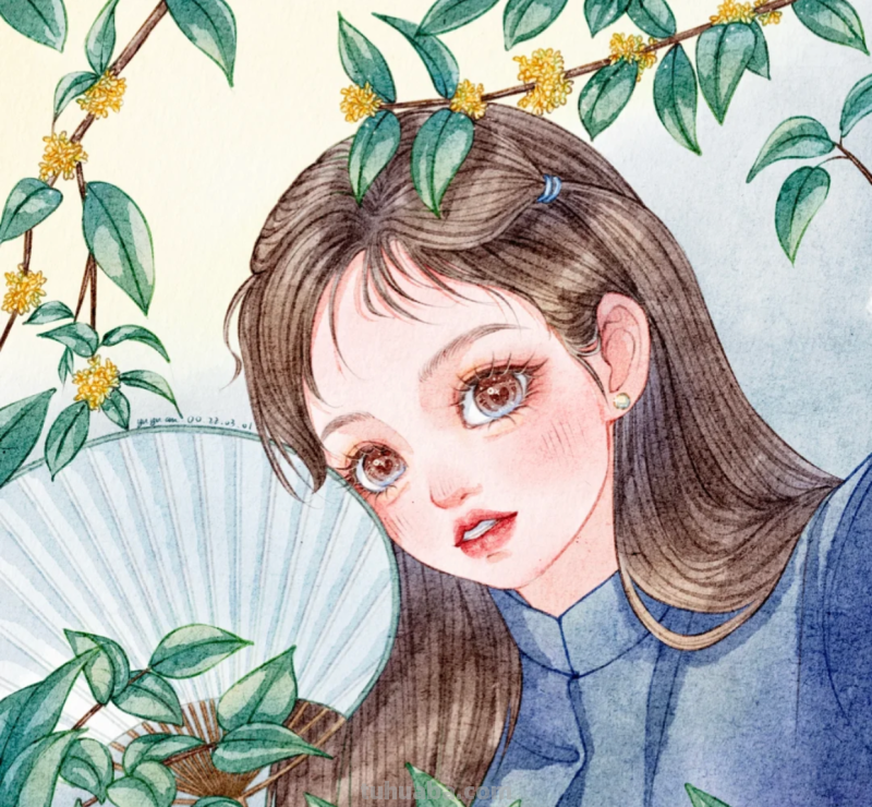 超甜美的水彩人物插画｜人美花甜，好一朵盛开的“花骨朵”