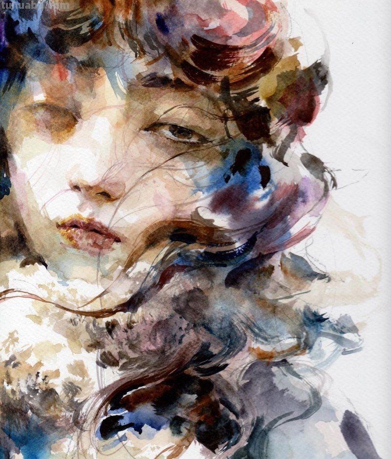 个性十足丨韩国水彩画家随意性的水彩画人物 个性十足丨韩国水彩画家随意性的水彩画人物