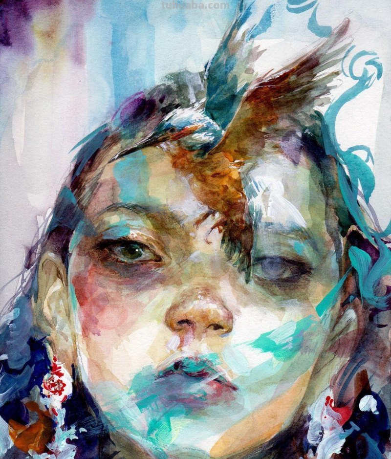 个性十足丨韩国水彩画家随意性的水彩画人物 个性十足丨韩国水彩画家随意性的水彩画人物
