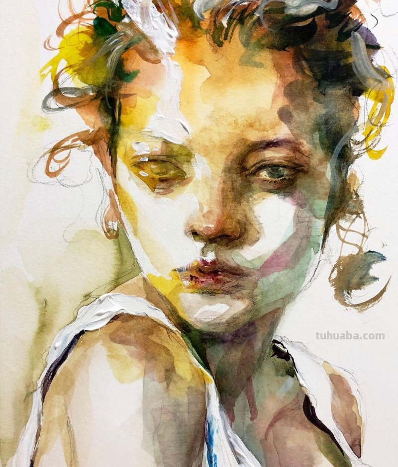 个性十足丨韩国水彩画家随意性的水彩画人物 个性十足丨韩国水彩画家随意性的水彩画人物