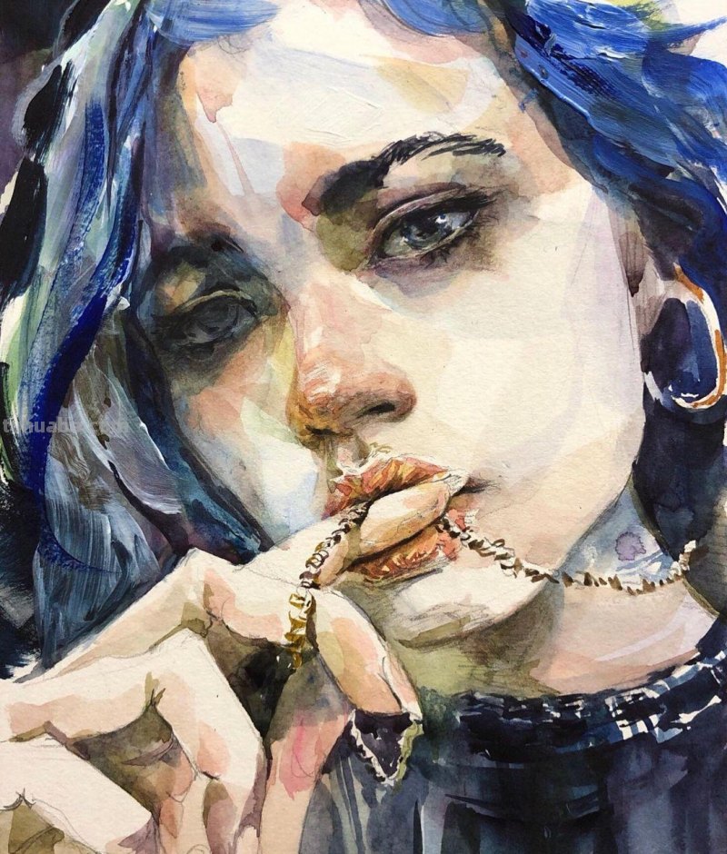 个性十足丨韩国水彩画家随意性的水彩画人物 个性十足丨韩国水彩画家随意性的水彩画人物