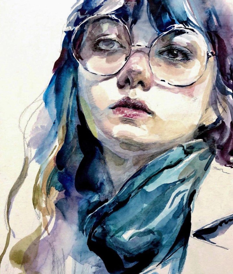 个性十足丨韩国水彩画家随意性的水彩画人物 个性十足丨韩国水彩画家随意性的水彩画人物