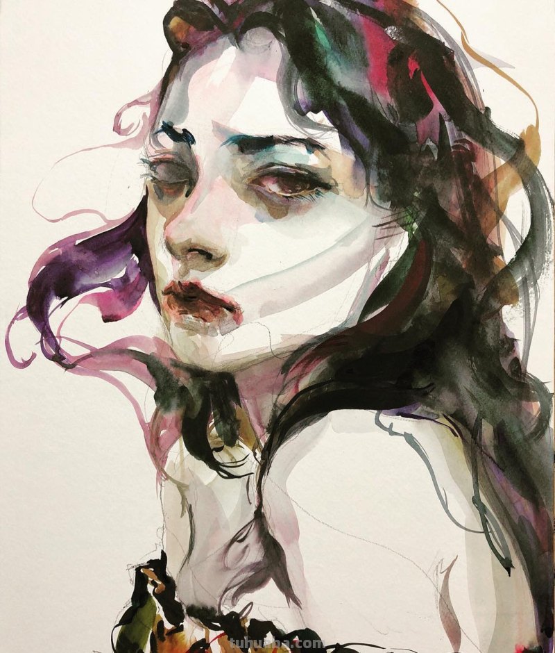 个性十足丨韩国水彩画家随意性的水彩画人物 个性十足丨韩国水彩画家随意性的水彩画人物