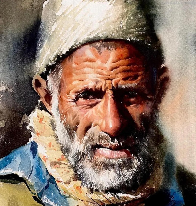 好细致的水彩人物画，人生百态，众生百相