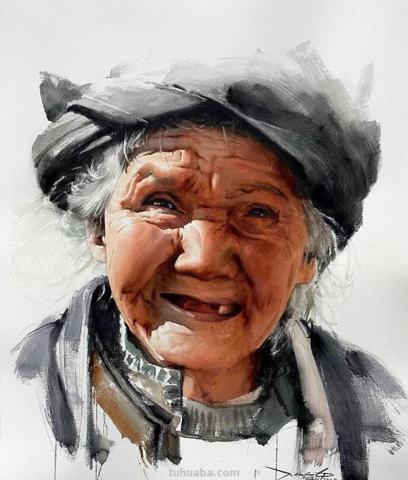 好细致的水彩人物画，人生百态，众生百相