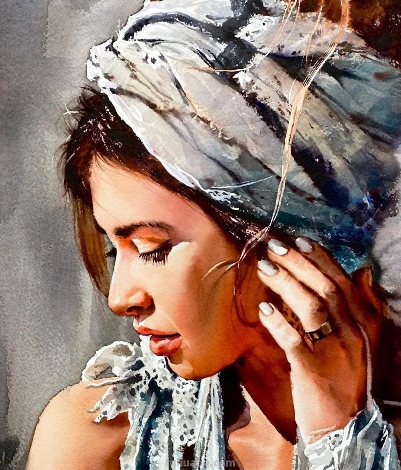 好细致的水彩人物画，人生百态，众生百相