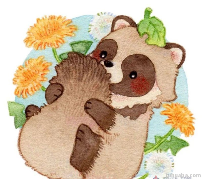 水彩画 - 一组萌态十足的小动物，它们在做什么呢？