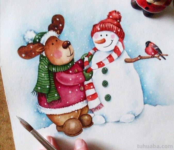 可爱的小动物，可爱的水彩插画~ins:miakishewaliza ​ ​