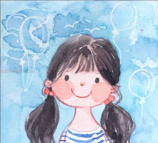 超清新简约水彩插画头像图片 超清新简约水彩插画头像图片