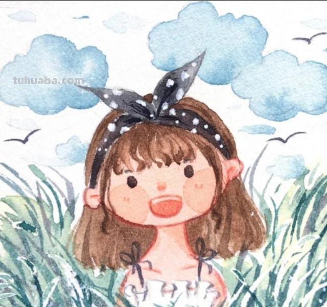 超清新简约水彩插画头像图片 超清新简约水彩插画头像图片