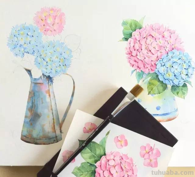 这些水彩插画，干净细腻，太美了