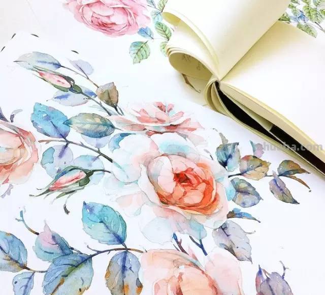 这些水彩插画，干净细腻，太美了