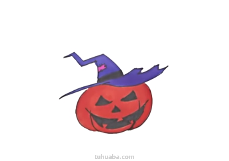 如何画出万圣节南瓜灯的简笔画?