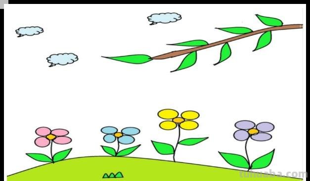 春雨怎么画简笔画 儿童简笔画:美丽春天的画法？