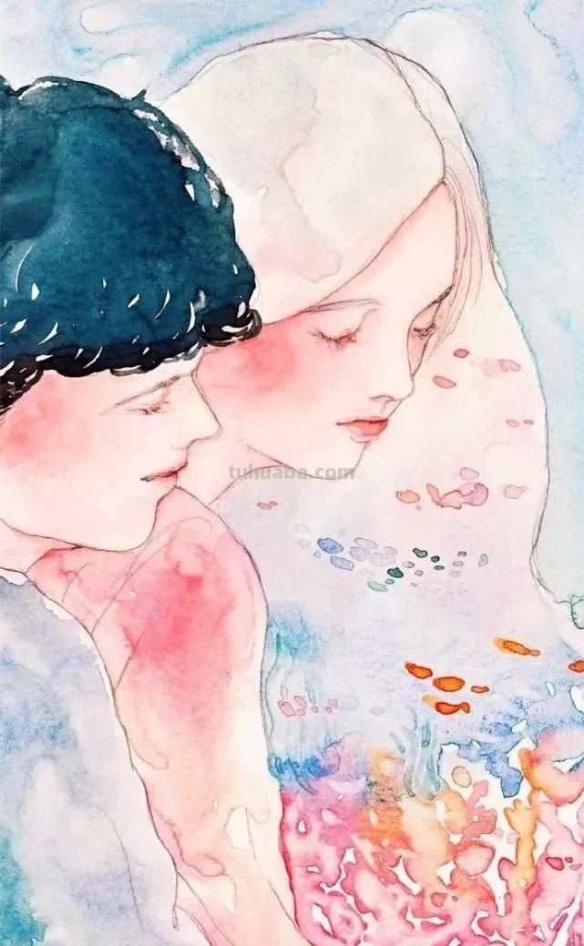 一组充满梦幻感的水彩插画，每一个少女都像精灵一样