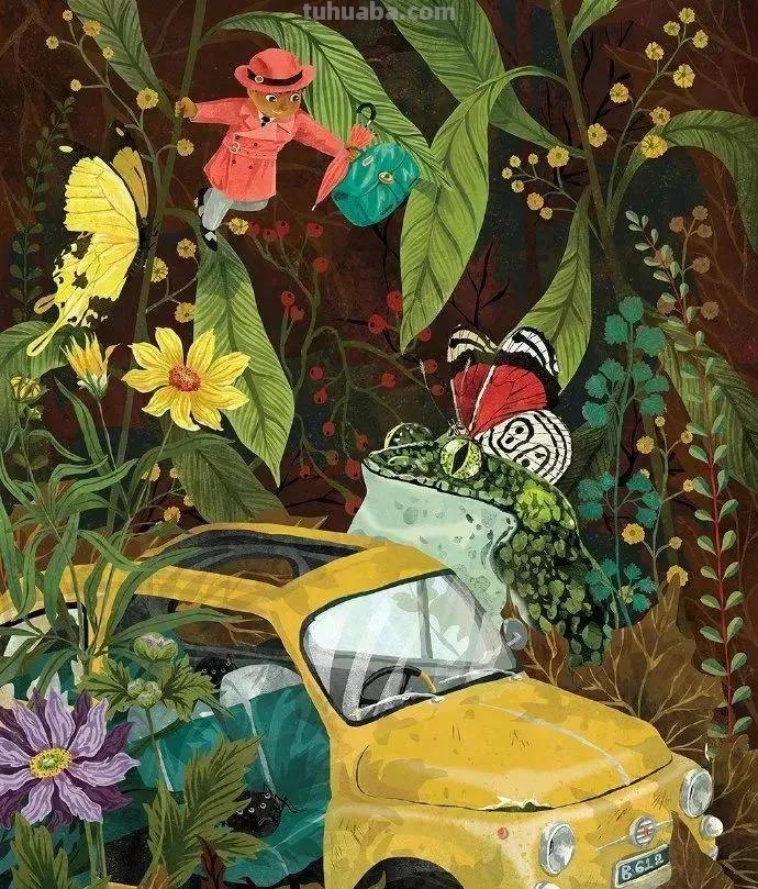 水彩画，插画鲜艳的色彩，超赞的设计，你喜欢哪一幅