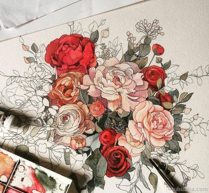 美醉，水彩女神笔下的插画，27万粉丝之疯狂，一笔一画吹爆了