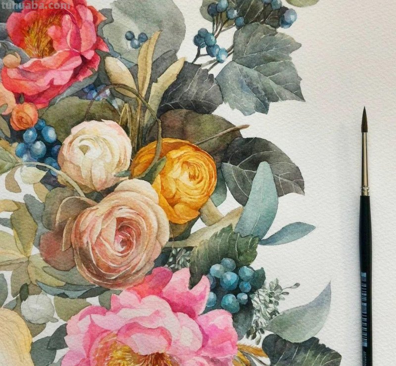 美醉，水彩女神笔下的插画，27万粉丝之疯狂，一笔一画吹爆了