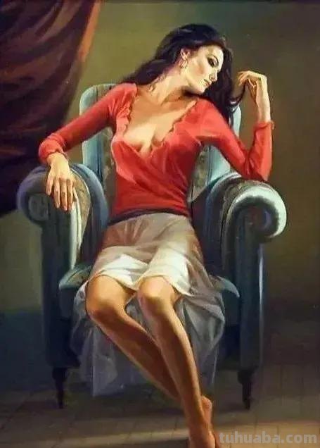 玛丽诺娃画的人体美女，体态丰盈，清纯中更有耀目的性感！