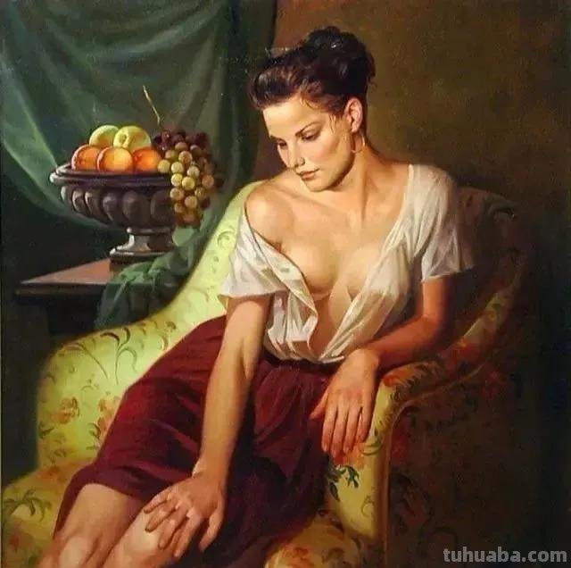 玛丽诺娃画的人体美女，体态丰盈，清纯中更有耀目的性感！