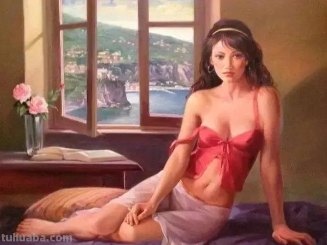 玛丽诺娃画的人体美女，体态丰盈，清纯中更有耀目的性感！