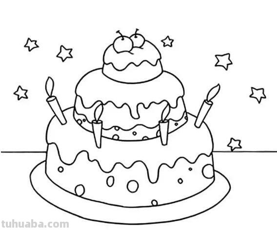 蛋糕怎么画简笔