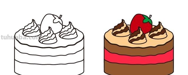蛋糕怎么画简笔