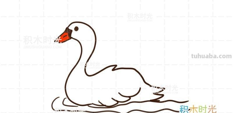 动物简笔画大全，画天鹅简笔画，积木时光简笔画大全