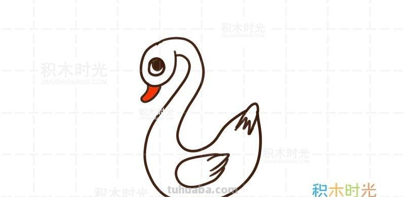 动物简笔画大全，画天鹅简笔画，积木时光简笔画大全