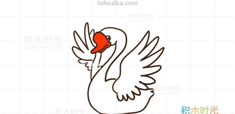 动物简笔画大全，画天鹅简笔画，积木时光简笔画大全