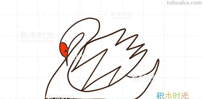 动物简笔画大全，画天鹅简笔画，积木时光简笔画大全