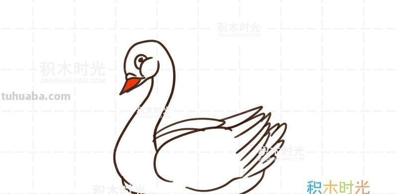 动物简笔画大全，画天鹅简笔画，积木时光简笔画大全