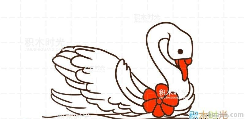 动物简笔画大全，画天鹅简笔画，积木时光简笔画大全