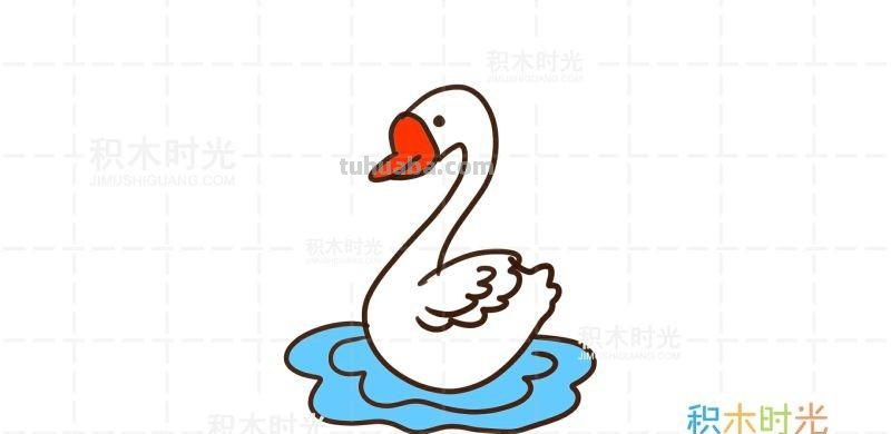 动物简笔画大全，画天鹅简笔画，积木时光简笔画大全