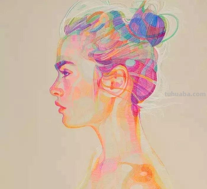 色彩斑斓的彩铅画,超级的美 色彩斑斓的彩铅画,超级的美